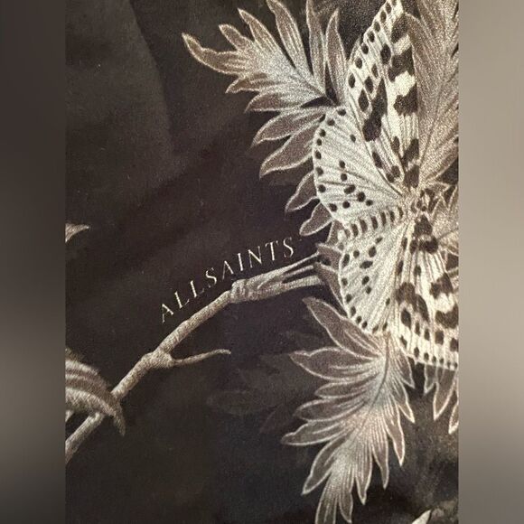 ALLSAINTS Elly Silk Blend Evolution Midi Pencil Skirt Size 10 - Picture 4 of 10